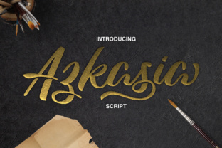 Azkasia Font: Painterly Script for Handmade Products